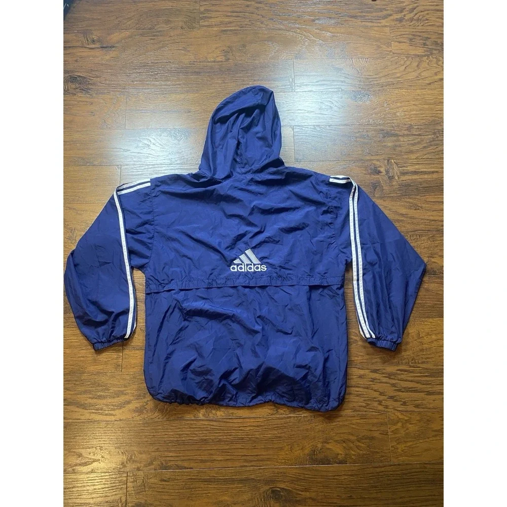 Vtg Adidas Windbreaker Jacket XL Blue Pullover Streetwear Athleisure 90s y2k